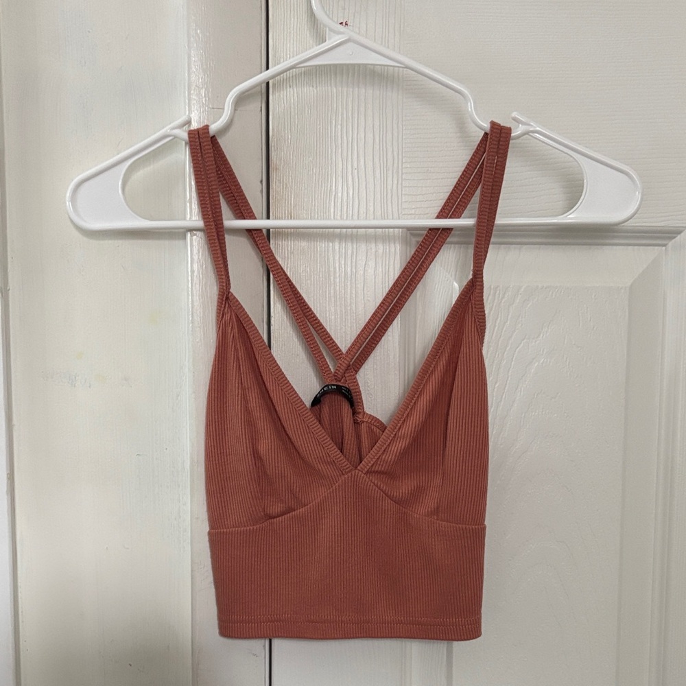 SHEIN Rust Crop Top with Strappy Back